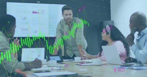 team analyzing data metrics in modern office meeting - Download Free Stock Images Pikwizard.com