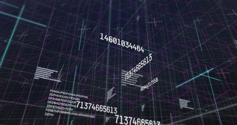 Dynamic Numbers and Data Processing in a High-Tech Virtual Space - Download Free Stock Images Pikwizard.com