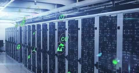 Eco-Friendly Digital Data Processing in Modern Server Room - Download Free Stock Images Pikwizard.com