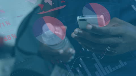 Financial Data and Technology Concept with Smartphone Use