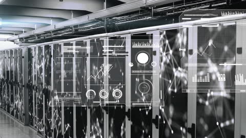 Digital Data Processing Interface on Server Racks