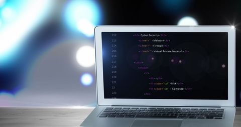 Laptop Displaying Cybersecurity Code in Digital Environment - Download Free Stock Images Pikwizard.com