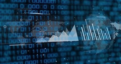 Visualizing Global Data Streams with Binary Matrix, Area Peaks and Bar Charts