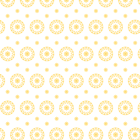 Seamless yellow floral pattern on transparent background design