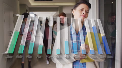 Diverse Team Analyzing Sales Graph in Modern Office