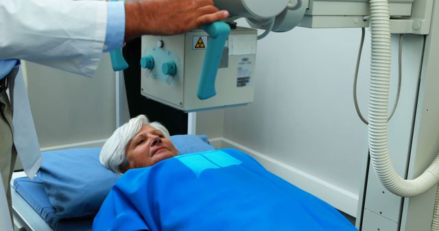 Elderly Woman Receiving X-Ray Examination at Hospital - Download Free Stock Images Pikwizard.com