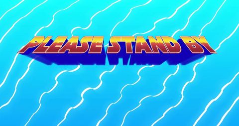 please stand by text over neon wave pattern - Download Free Stock Images Pikwizard.com