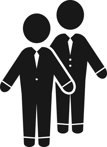 transparent silhouette showing leadership sign with two figures - Download Free Stock Videos Pikwizard.com
