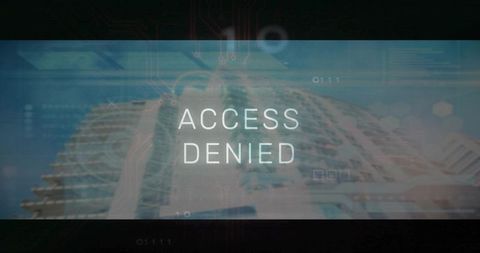Access denied screen with futuristic technology elements