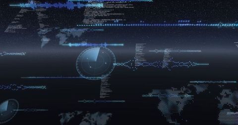 Digital Data Streams with Radar and Scanning Overlay - Download Free Stock Images Pikwizard.com