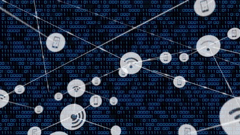 Binary Code Network with Global Connections and Icons