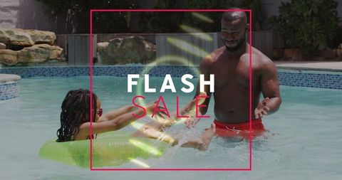 Father and Daughter Enjoy Playful Day in Backyard Pool