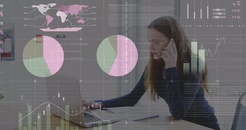 Businesswoman Analyzing Financial Data on Laptop - Download Free Stock Images Pikwizard.com