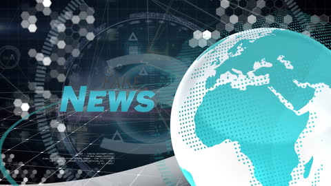 Digital News Concept with Animated Globe and Data Interface
