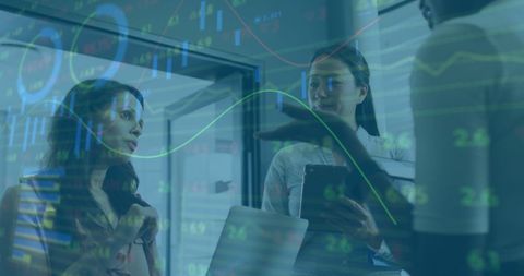 Financial Data Processing with Diverse Colleagues Collaborating in Office