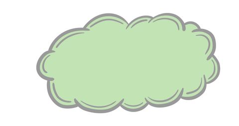 Green speech bubble illustration with copy space