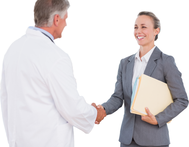 Transparent Handshake Between Doctor and Businesswoman - Download Free Stock Videos Pikwizard.com