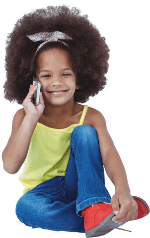 cute girl with afro hairstyle smiling and chatting on transparent background - Download Free Stock Videos Pikwizard.com