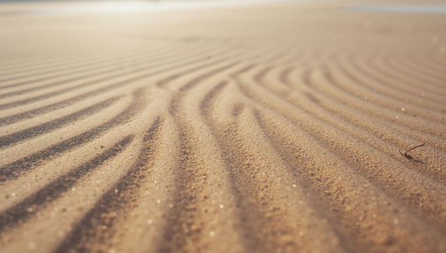 Wind-formed sand ripples in tranquil desert setting