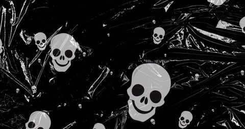 Halloween Haunted Skulls Falling on Dark Background - Download Free Stock Images Pikwizard.com