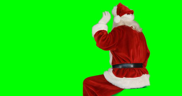 Santa Claus Waving in Front of Green Screen Background - Download Free Stock Images Pikwizard.com