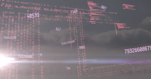 Digital Data Stream in Space with Futuristic Elements