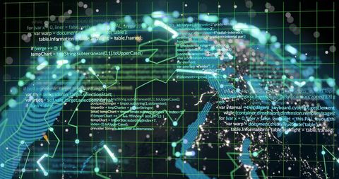 Global Data Network and Digital Processing Visualization - Download Free Stock Images Pikwizard.com