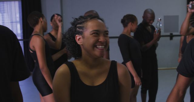 Group of Smiling Dancers Rehearsing Together in Studio - Download Free Stock Images Pikwizard.com