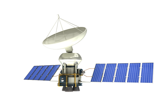 3D Transparent Solar Power Satellite with Dish Communication Antenna - Download Free Stock Videos Pikwizard.com