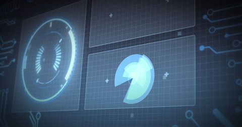 Futuristic Digital Interface with Data Analysis Graphics - Download Free Stock Images Pikwizard.com