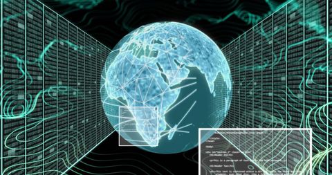 Global Data Processing and Network Visualization - Download Free Stock Images Pikwizard.com