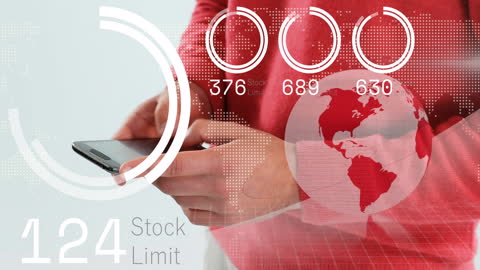 Businessman Analyzing Digital Data with Smartphone