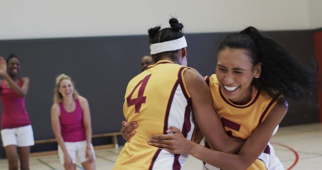 Female Basketball Players Celebrating Victory with Emotion - Download Free Stock Images Pikwizard.com