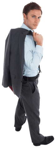 serious businessman holding suit jacket transparent background - Download Free Stock Videos Pikwizard.com