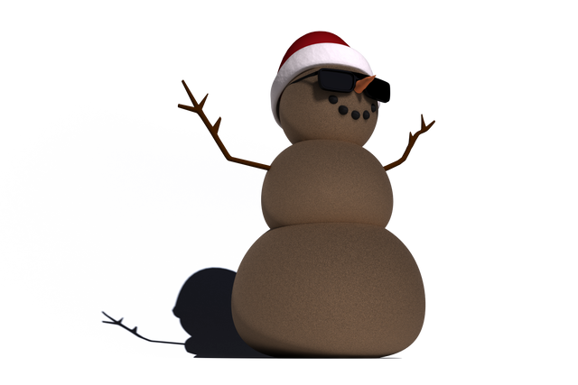 Transparent 3D Snowman Wearing Santa Hat with Sunglasses on Blue Background - Download Free Stock Videos Pikwizard.com