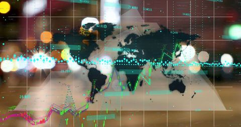 Global finance and online security with data visualization