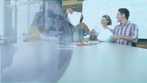 Diverse Team Collaborating with Global Concept Overlay