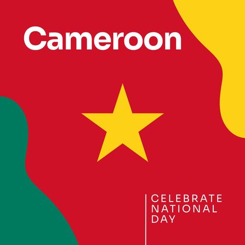 Cameroon National Day Celebration with Flag Motif - Download Free Stock Templates Pikwizard.com