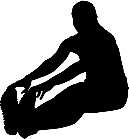 Silhouette of woman stretching in png on transparent background