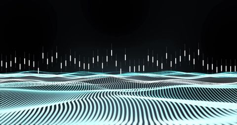 Digital Data Waves with Futuristic Mesh on Dark Background - Download Free Stock Images Pikwizard.com