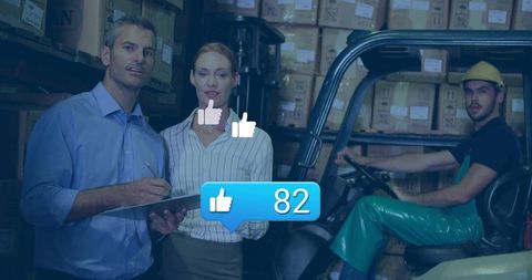 Inventory management team analyzing storage warehouse checklist