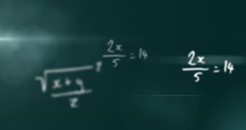 Abstract Math Equations on Green Background Blending Science and Technology