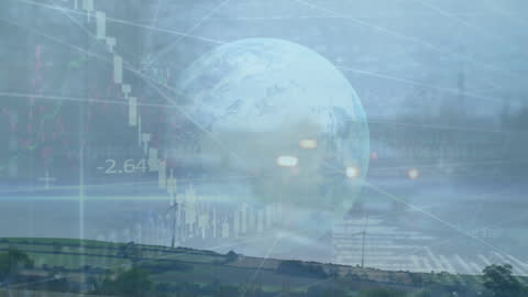 Global Business Connections Over Serene Landscape