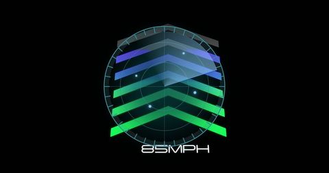 Futuristic Digital Speed Display with Arrows and Circular Interface