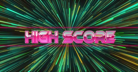 Vibrant 3D High Score Neon Lights in Gaming Tunnel - Download Free Stock Images Pikwizard.com