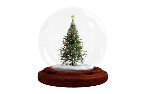 traditional christmas tree in transparent snow globe ornament - Download Free Stock Videos Pikwizard.com