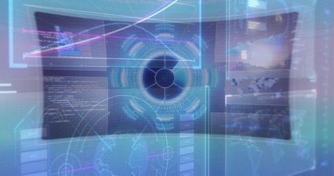 Abstract Digital Interface with Global Network and Data Processing - Download Free Stock Images Pikwizard.com