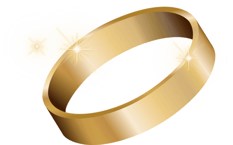 Golden Ring Vector with Glowing Halos on Transparent Background