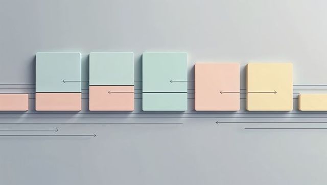 Abstract pastel block timeline on grey background