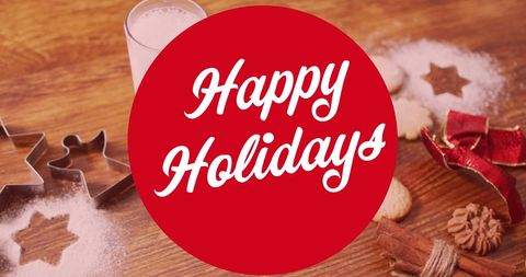 Festive Holiday Greeting Amid Homemade Christmas Cookies